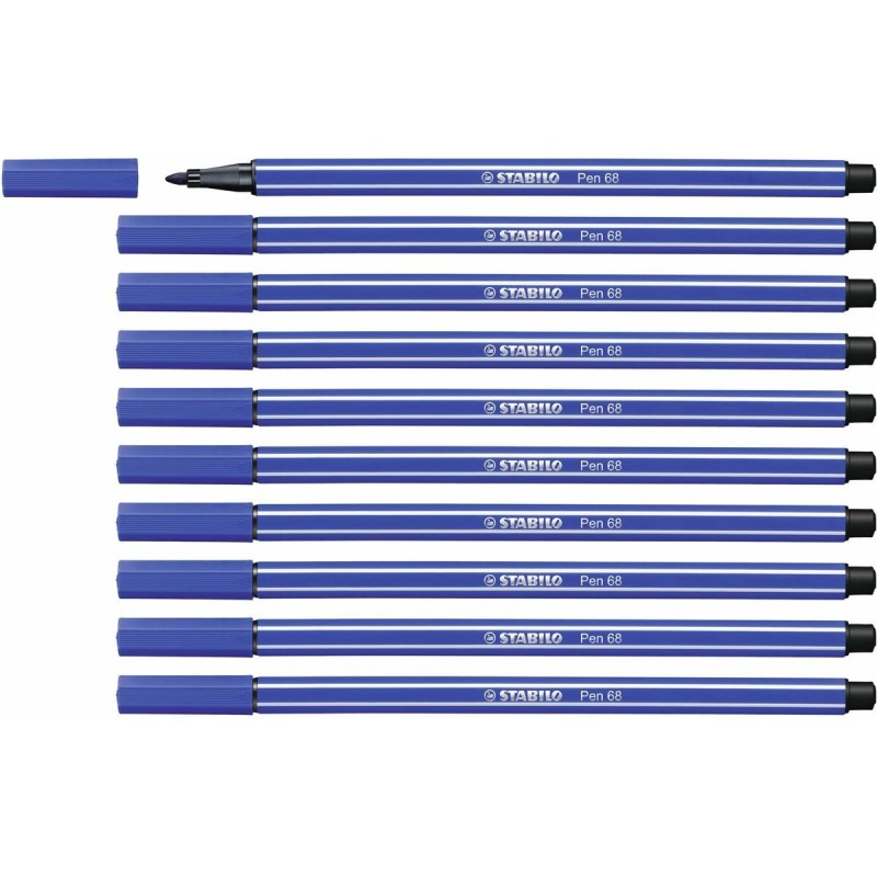 Feutres Stabilo Pen 68 Blue marine (10 Pièces)