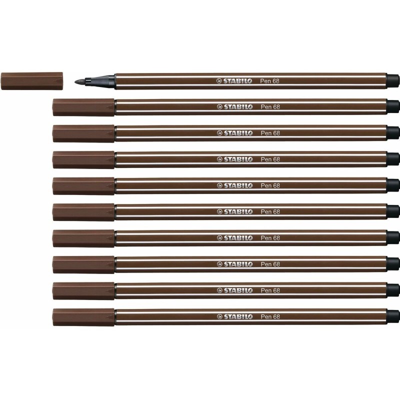 Feutres Stabilo Pen 68 Marron (10 Pièces)