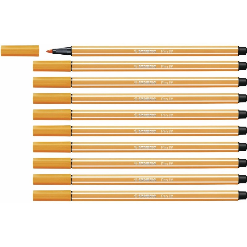 Feutres Stabilo Pen 68 Orange (10 Pièces)