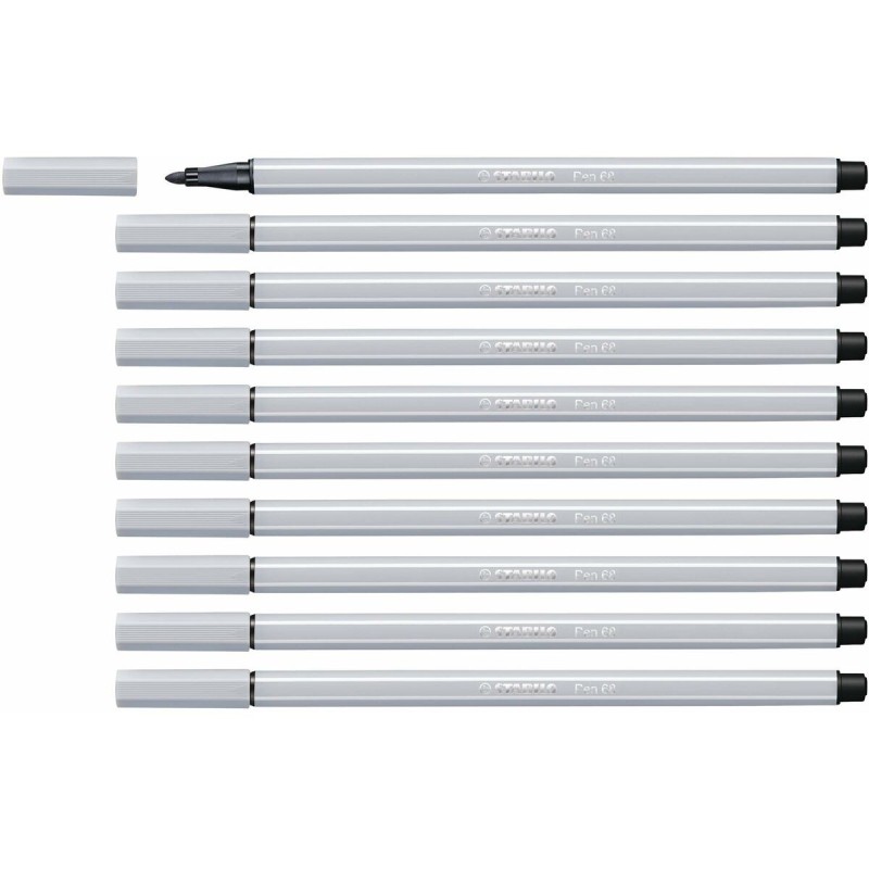 Feutres Stabilo Pen 68 Gris clair (10 Pièces)