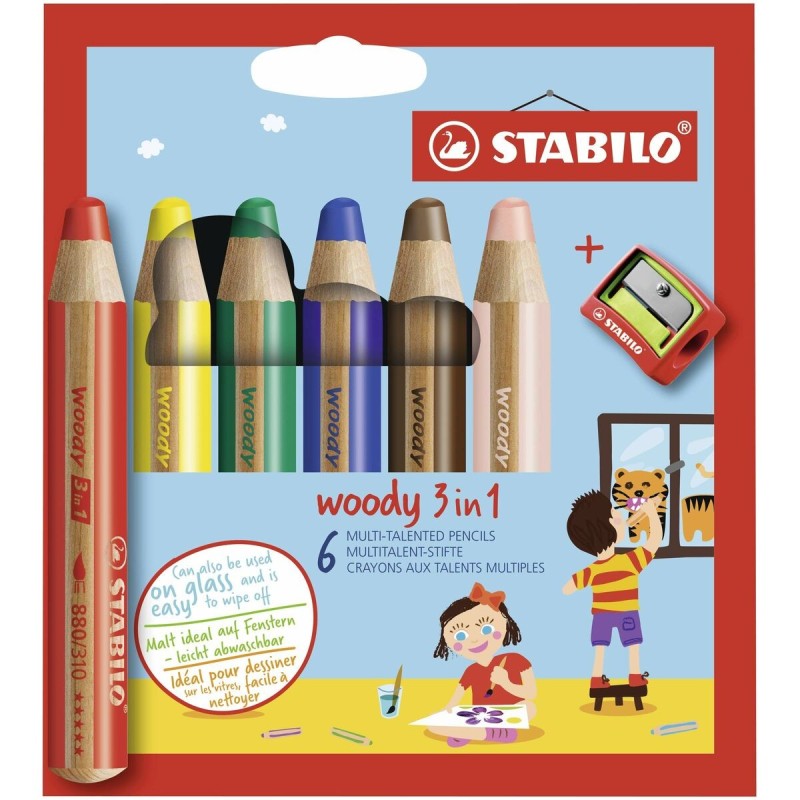 Crayons de couleur Stabilo Woody 3-en-1 Multicouleur