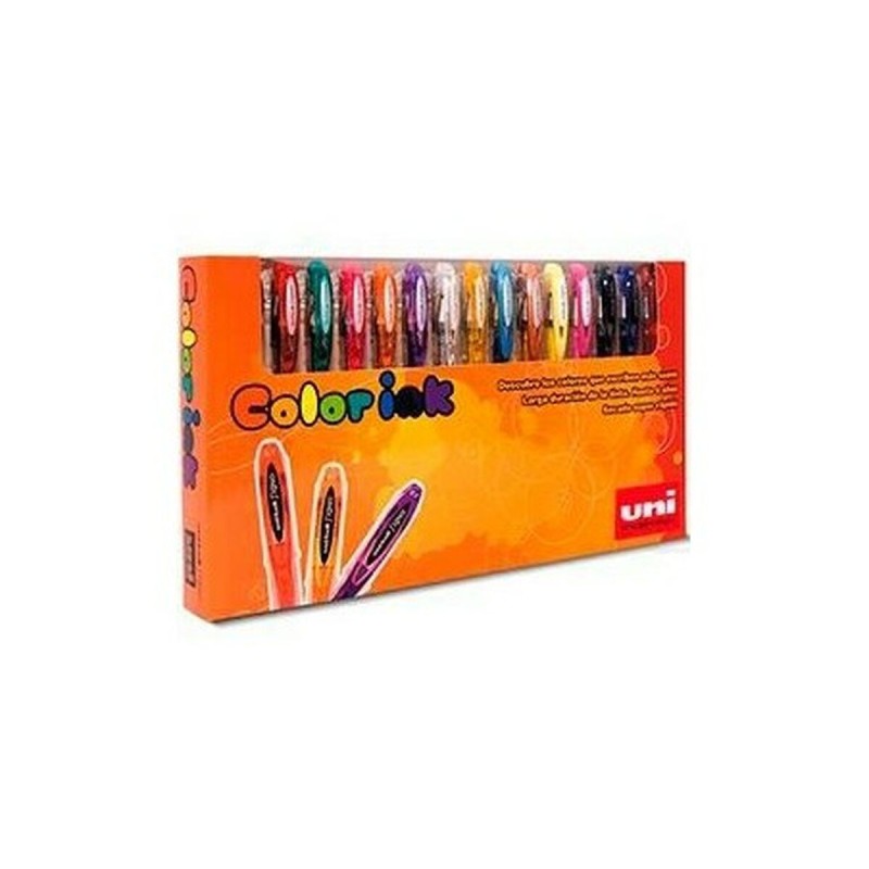 Ensemble de Stylos Uni-Ball Rollerball Signo UM-120 Multicouleur 15 Pièces 0