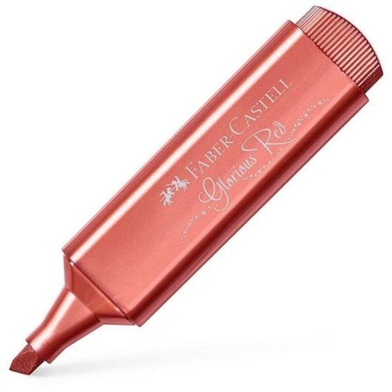 Marqueur Faber-Castell Textliner 46 métallique Rouge (10 Unités)