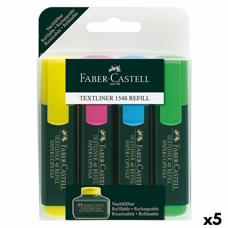 boîte de marqueurs Faber-Castell Fluorescent Multicouleur (5 Unités)