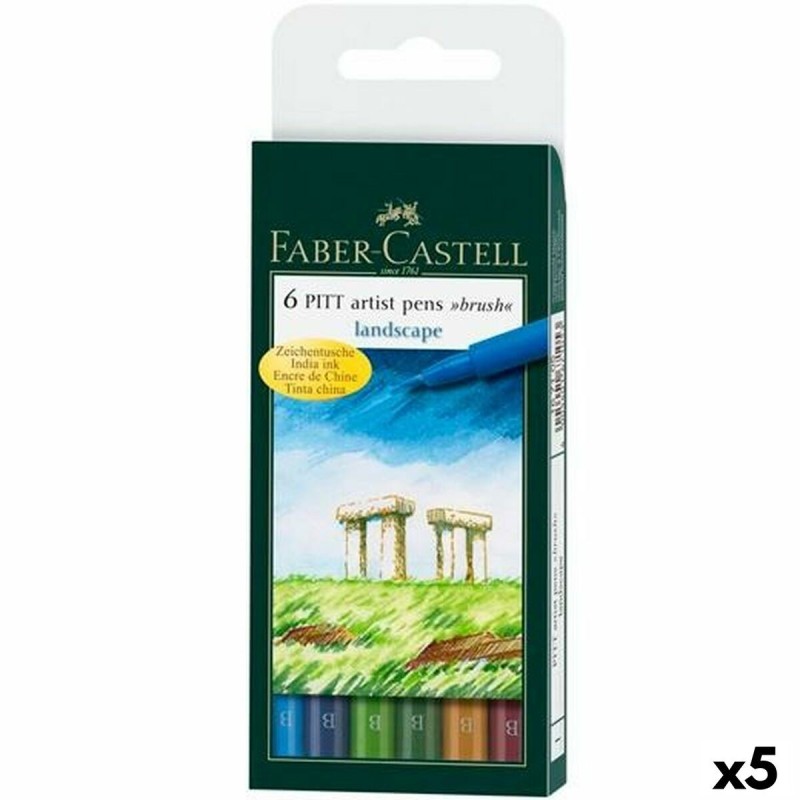 Ensemble de Marqueurs Faber-Castell Pitt Artist Landscape Coffret (5 Unités)