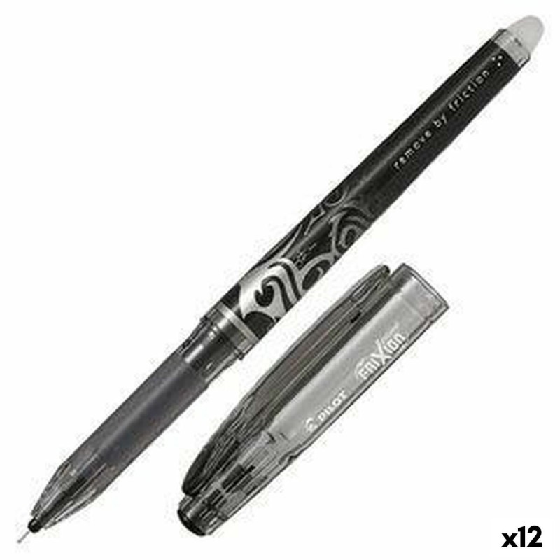 stylo à encre liquide Pilot Frixion Point Encre effaçable Noir (12 Unités)