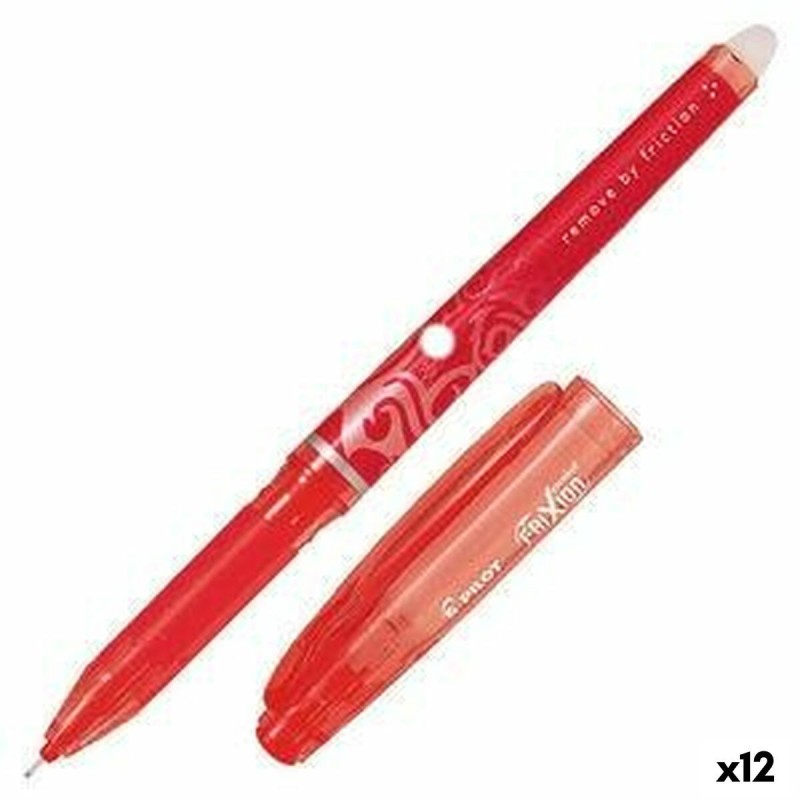 stylo à encre liquide Pilot Frixion Point Encre effaçable Rouge (12 Unités)