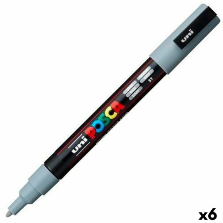 Marqueur POSCA PC-3M Gris (6 Unités)