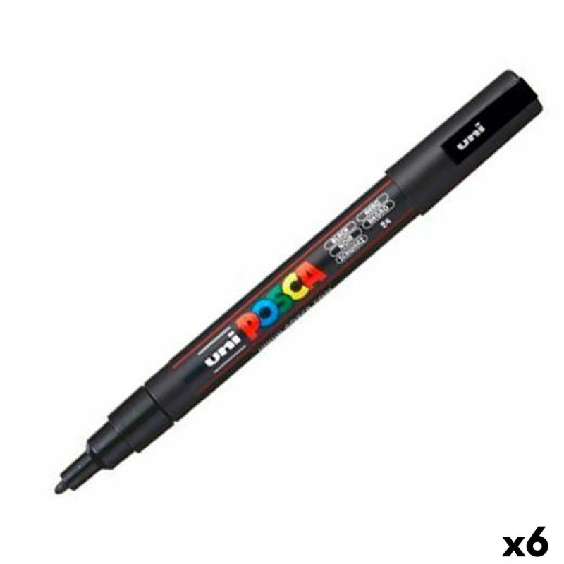 Marqueur POSCA PC-3M Noir (6 Unités)