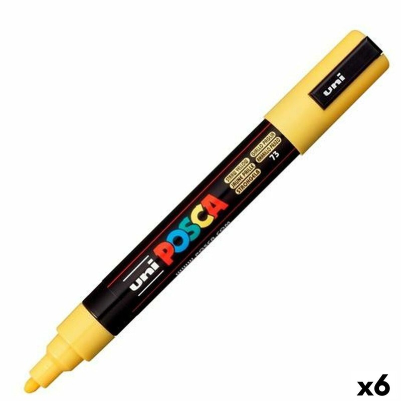 Marqueur POSCA PC-5M Jaune (6 Unités)