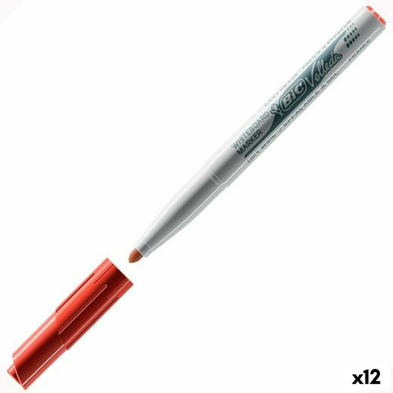 Marqueur Bic Velleda 1741 Tableau blanc Rouge (12 Unités)