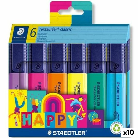 Ensemble de Marqueurs Fluorescents Staedtler Textsurfer Classic Happy Line (10 Unités)