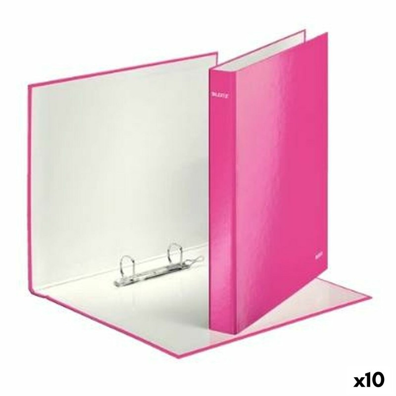 Reliure à anneaux Leitz Fuchsia A4 (10 Unités)