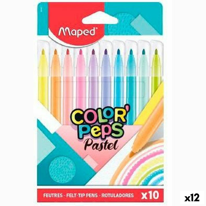 Ensemble de Marqueurs Maped Color' Peps Multicouleur 10 Pièces (12 Unités)