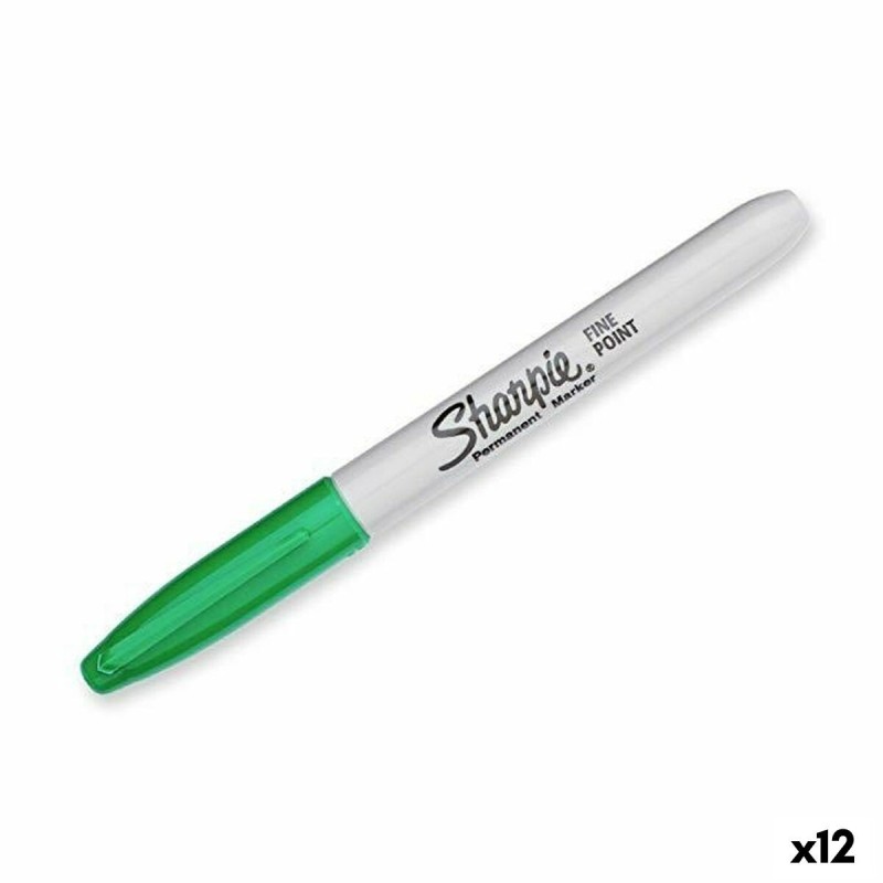 Marqueur permanent Sharpie Fine Point Vert (12 Unités)