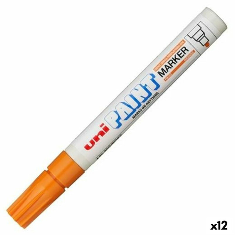 Marqueur permanent Uni-Ball PX-20 Orange (12 Unités)