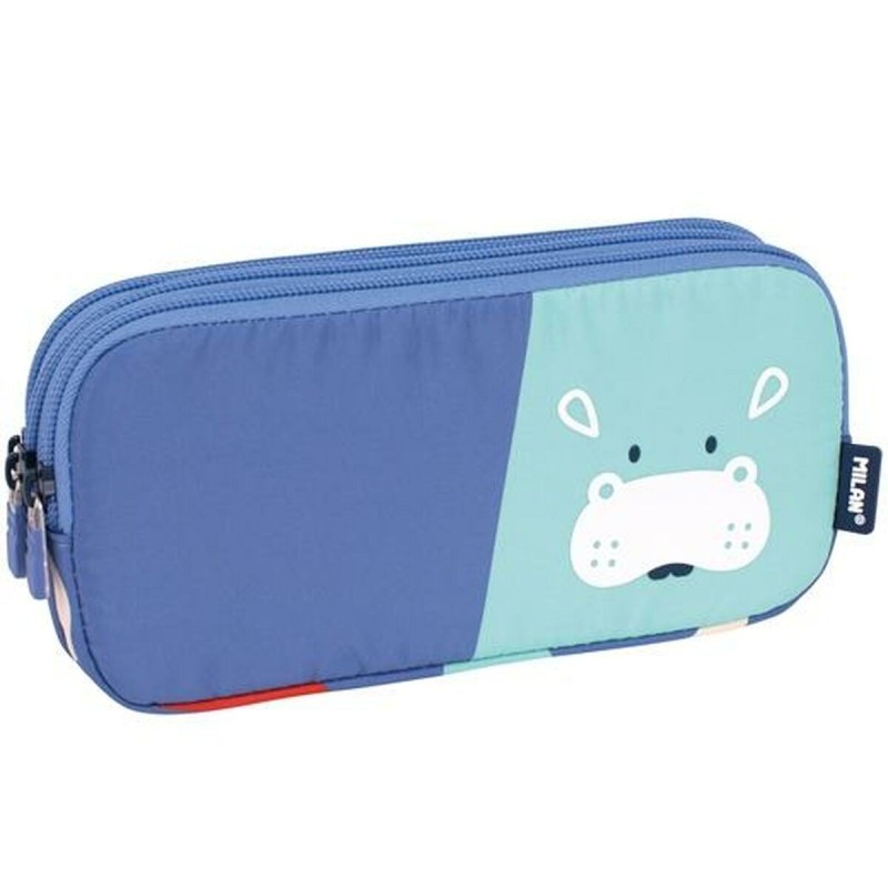 Trousse d'écolier Milan Animals Bleu 20 x 11 x 6