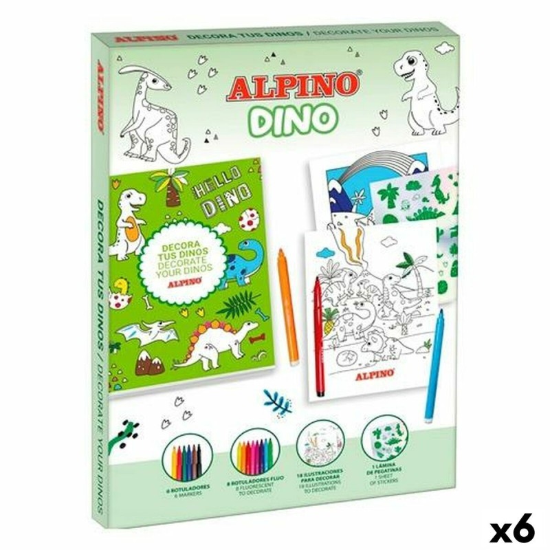 Dessins à peindre Alpino Dino Multicouleur (6 Unités)