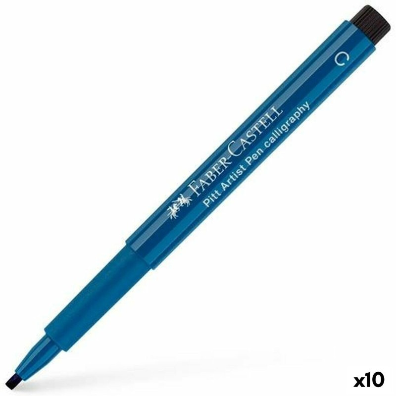 Feutres Faber-Castell Pitt Artist Pen C Calligraphie Bleu foncé (10 Unités)