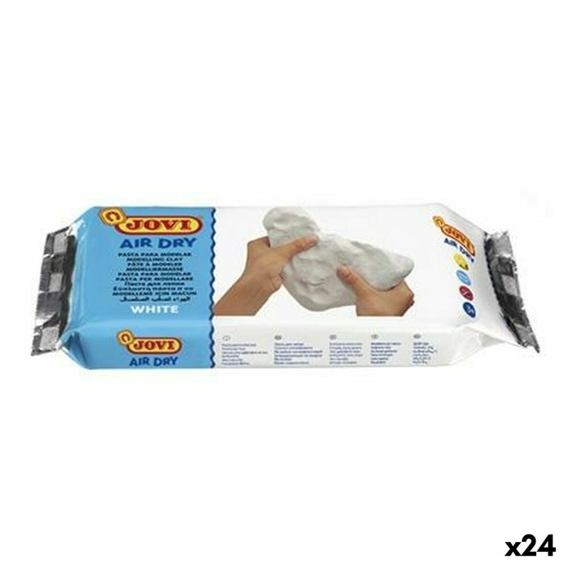 Pâte à modeler Jovi Air Dry Blanc 500 g (24 Unités)