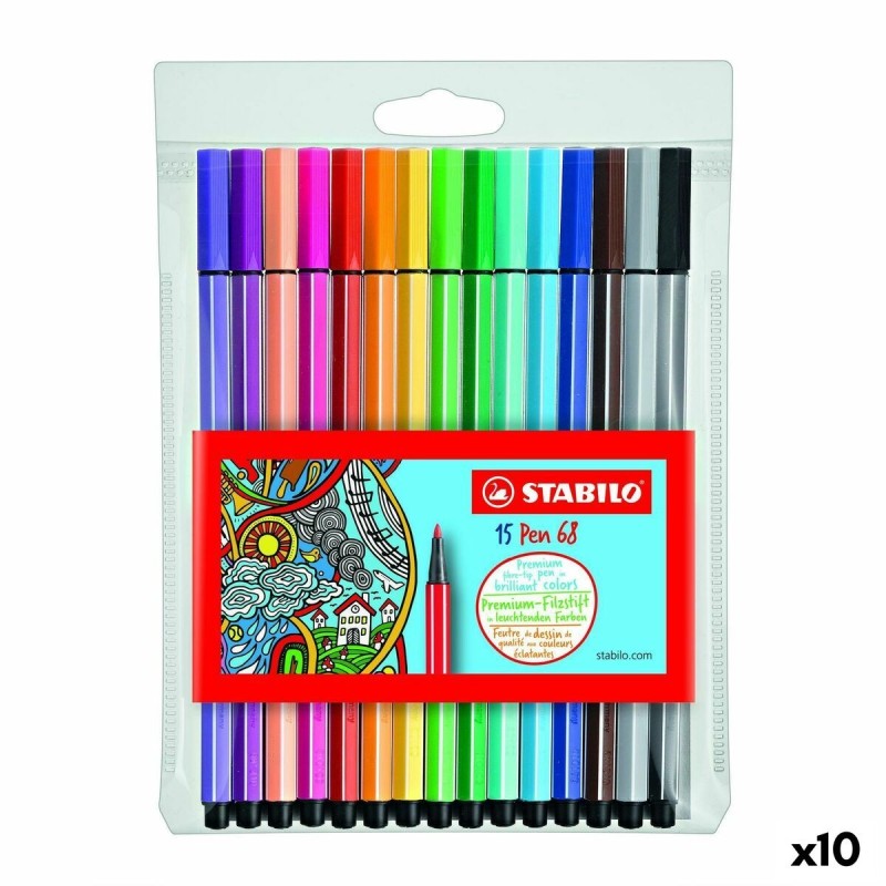 Ensemble de Marqueurs Stabilo Pen 68 Multicouleur (10 Unités)