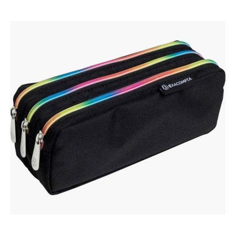 Trousse Fourre-Tout Triple Exacompta Rainbow Noir 22