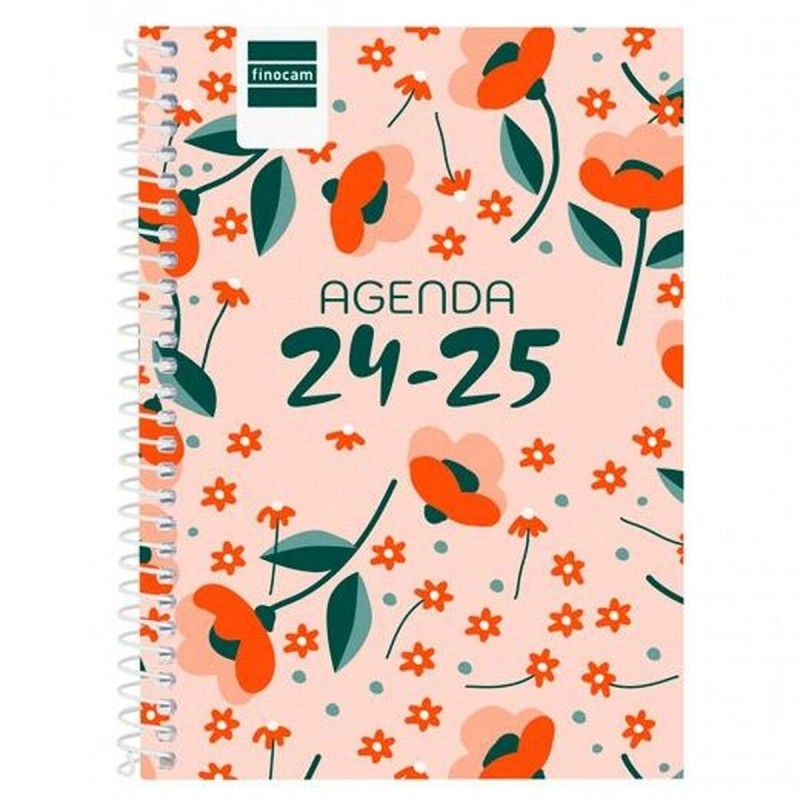 Agenda Finocam COOL 8º SVH FLORAL Multicouleur Saumon 1/8 12 x 16