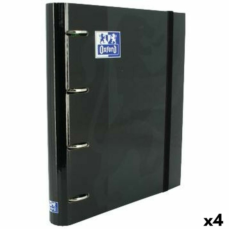 Reliure à anneaux Oxford EuropeanBinder Noir A4+ (4 Unités)