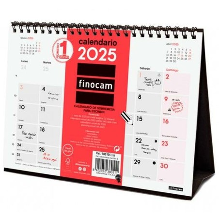 Calendrier de bureau Finocam Papier 21 x 15 cm 2025