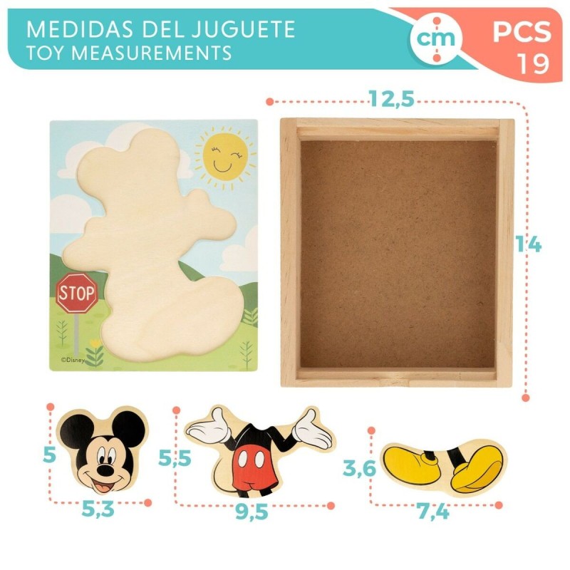 Puzzle enfant en bois Disney + 2 Ans (12 Unités)