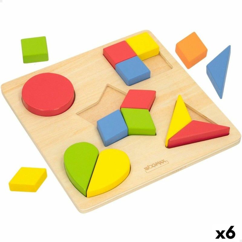 Puzzle enfant en bois Woomax Formes + 12 Mois 16 Pièces (6 Unités)