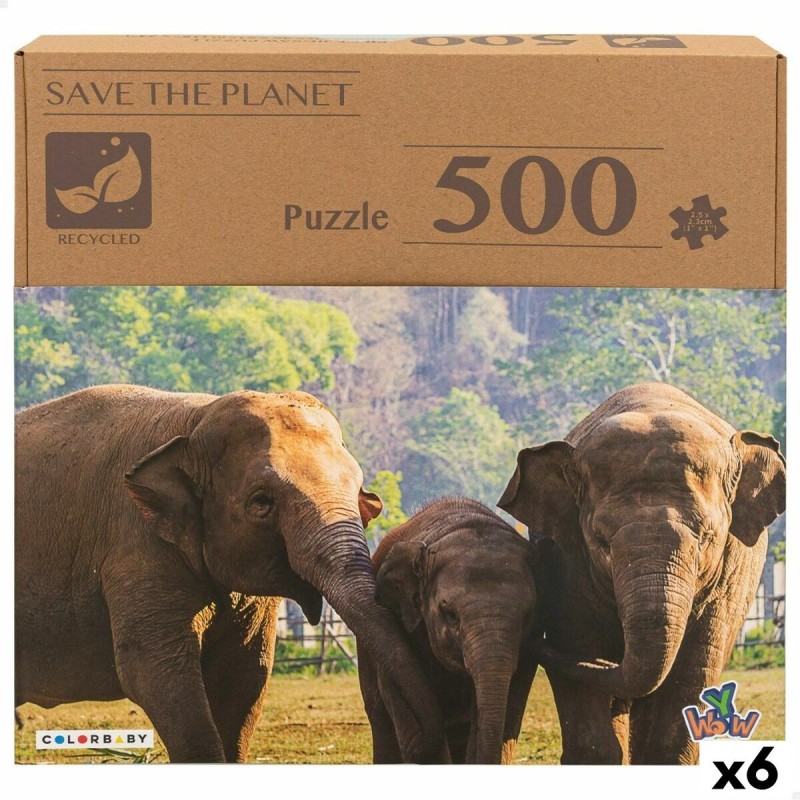 Puzzle Colorbaby Elephant 500 Pièces 6 Unités 61 x 46 x 0