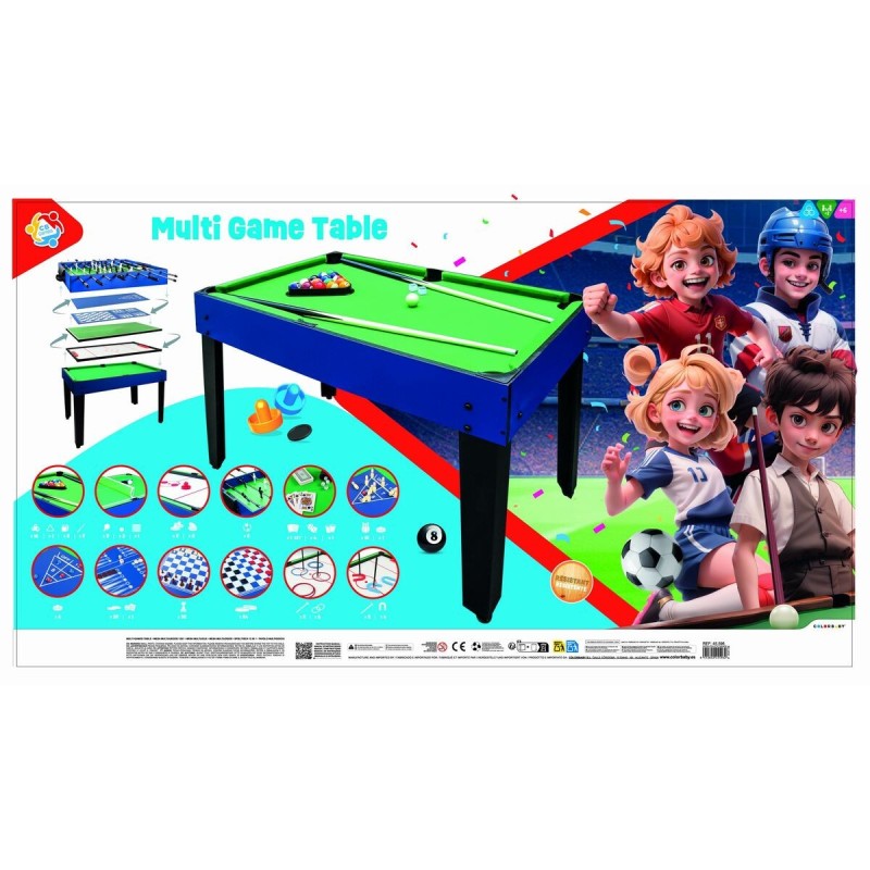 Table multi-jeux Colorbaby 12 en 1 107 x 83,5 x 61 cm