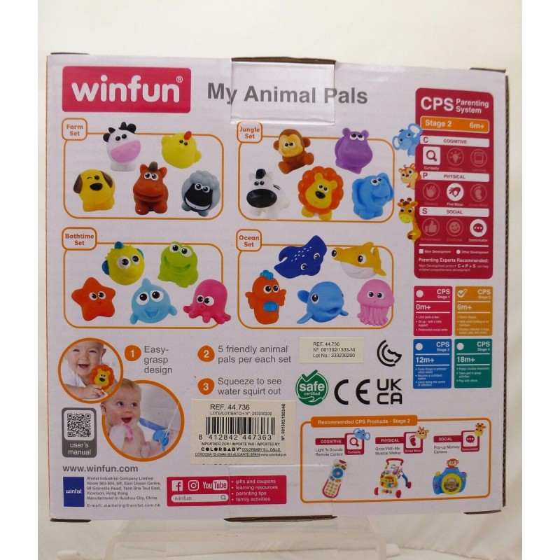 Set Animaux de la Ferme Winfun 7 x 6,5 x 4 cm (12 Unités)