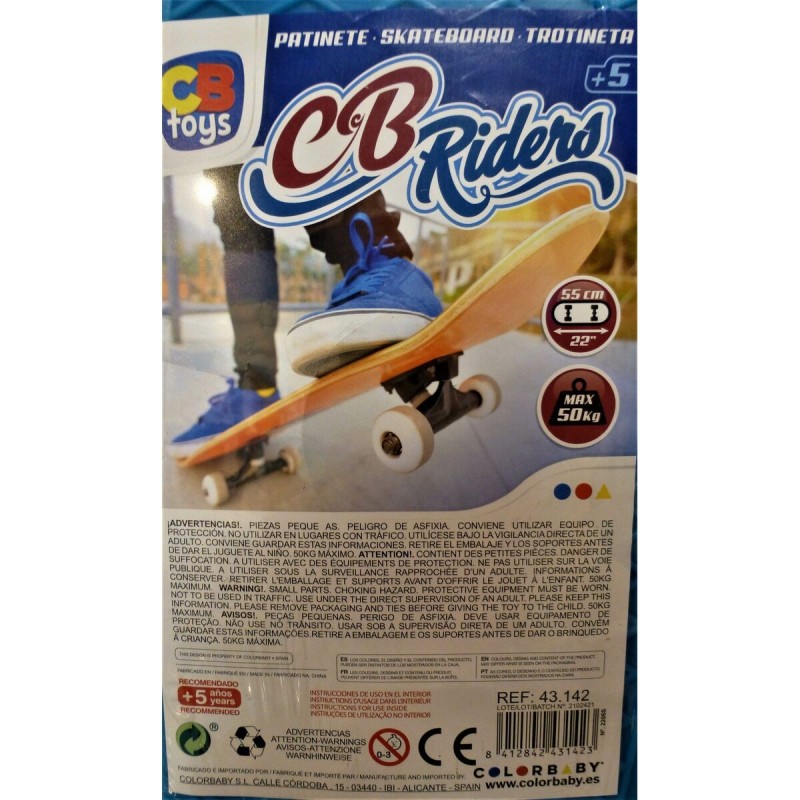 Skateboard Colorbaby Rouge (6 Unités)