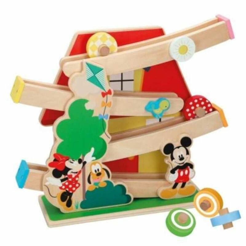 Piste en bois avec rampes d'accès pour voitures Disney Baby Disney (29 cm)