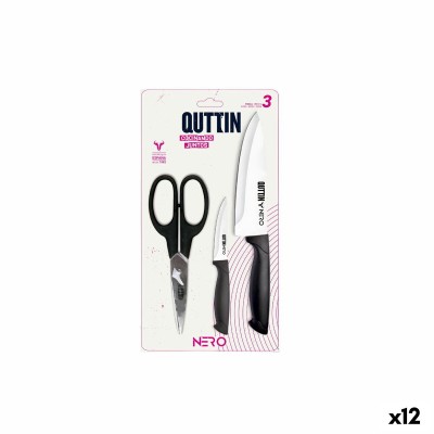 Ensemble de Cuisine Quttin Nero Noir 3 Pièces (12 Unités)