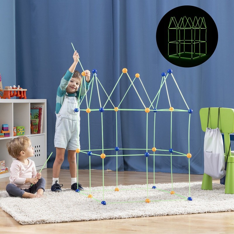 Kit de Construction de Fort pour Enfants Archikitt InnovaGoods 85 Pièces