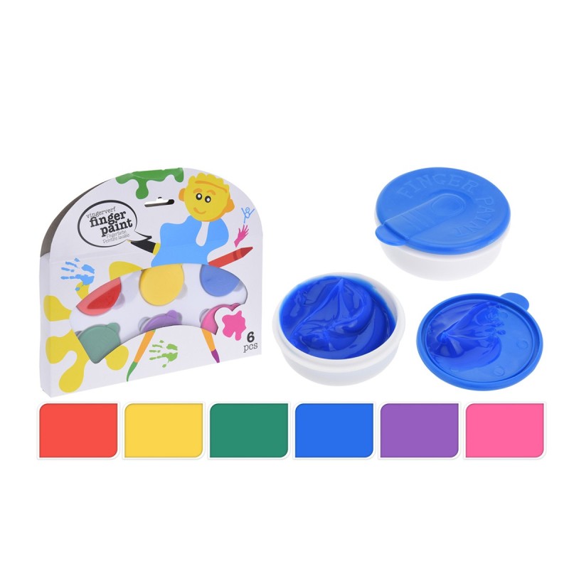 peinture pour doigts Kids Pack de 6 unités