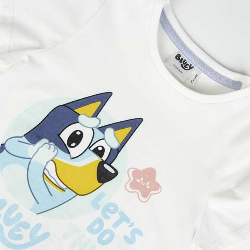 T shirt à manches courtes Enfant Bluey Blanc