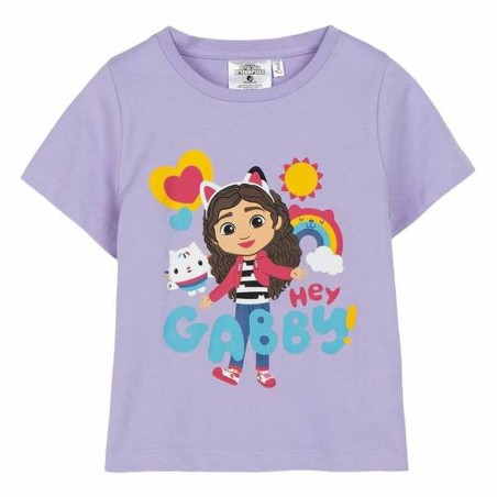 T shirt à manches courtes Enfant Gabby's Dollhouse Blanc Violet