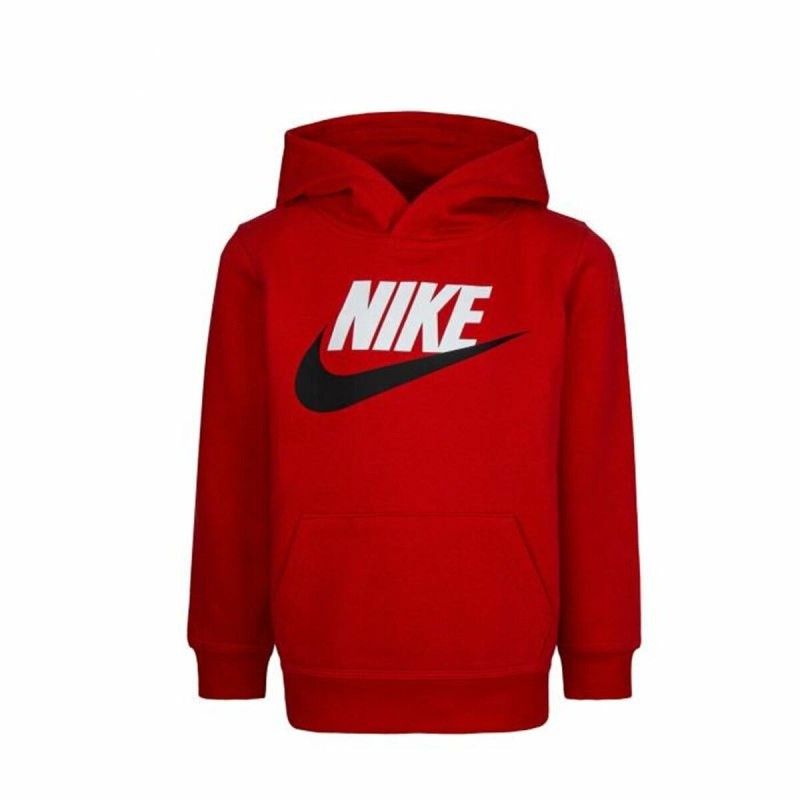 Sweat à capuche enfant Nike Club Hbr Rouge