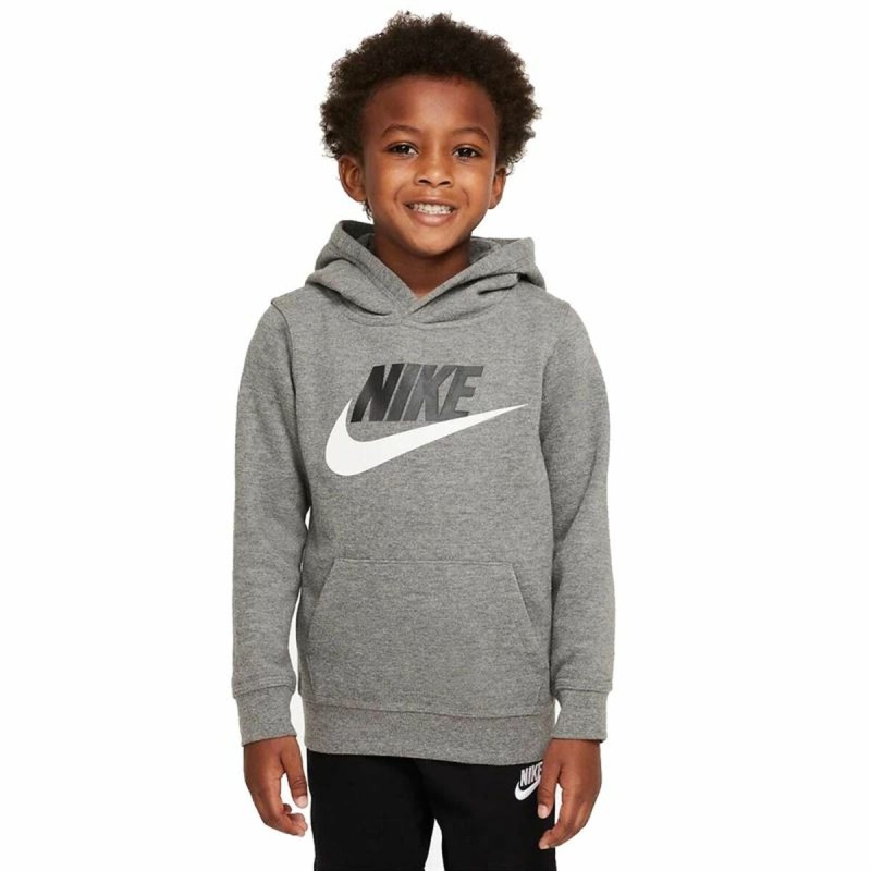 Sweat à capuche enfant Nike Club Hbr Gris