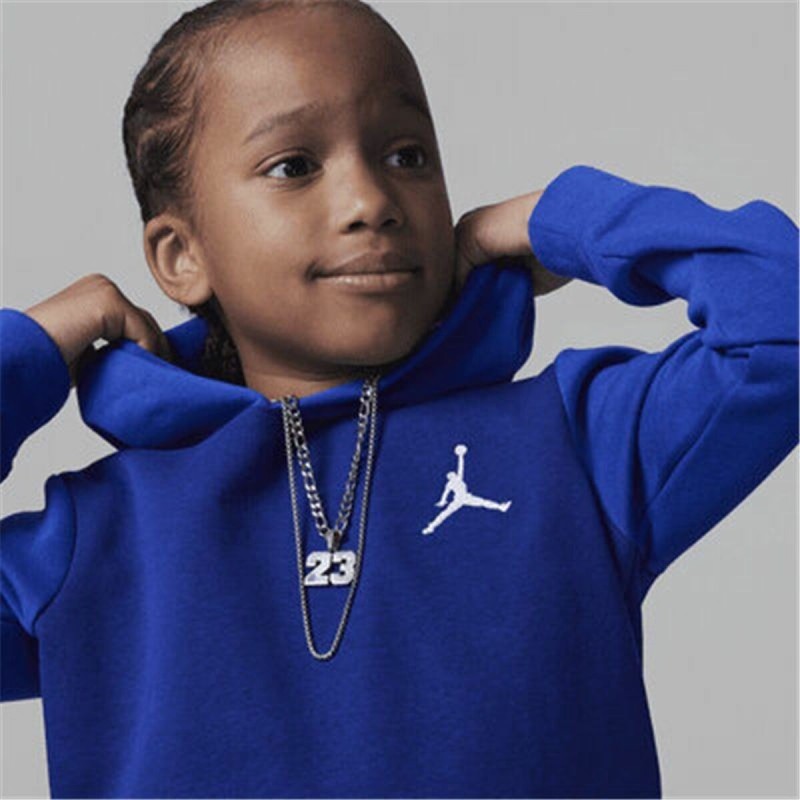 Ensemble de Sport pour Enfants Jordan Mj Essentials Flc Po Set Bleu 2 Pièces