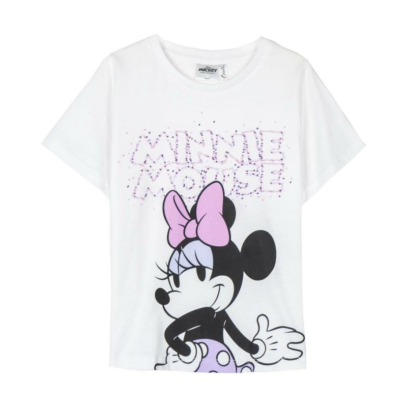 T shirt à manches courtes Enfant Minnie Mouse Blanc