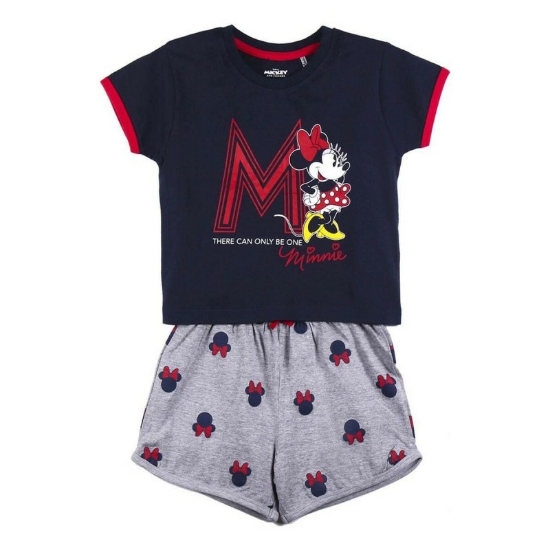 Pyjama D'Été Minnie Mouse Bleu foncé Gris