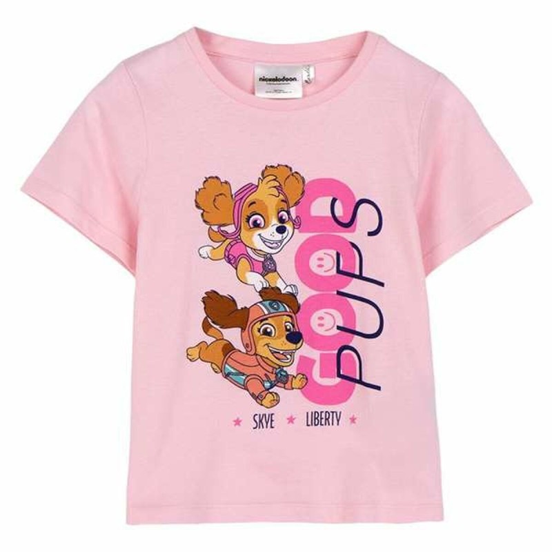 T shirt à manches courtes Enfant The Paw Patrol Blanc Rose