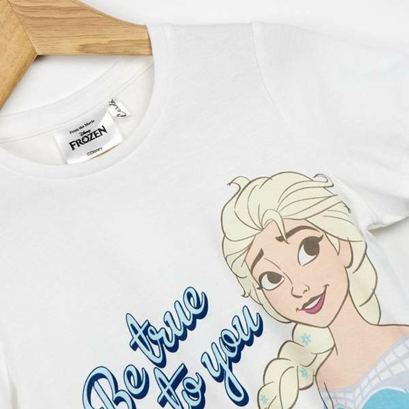 T shirt à manches courtes Enfant Frozen Blanc