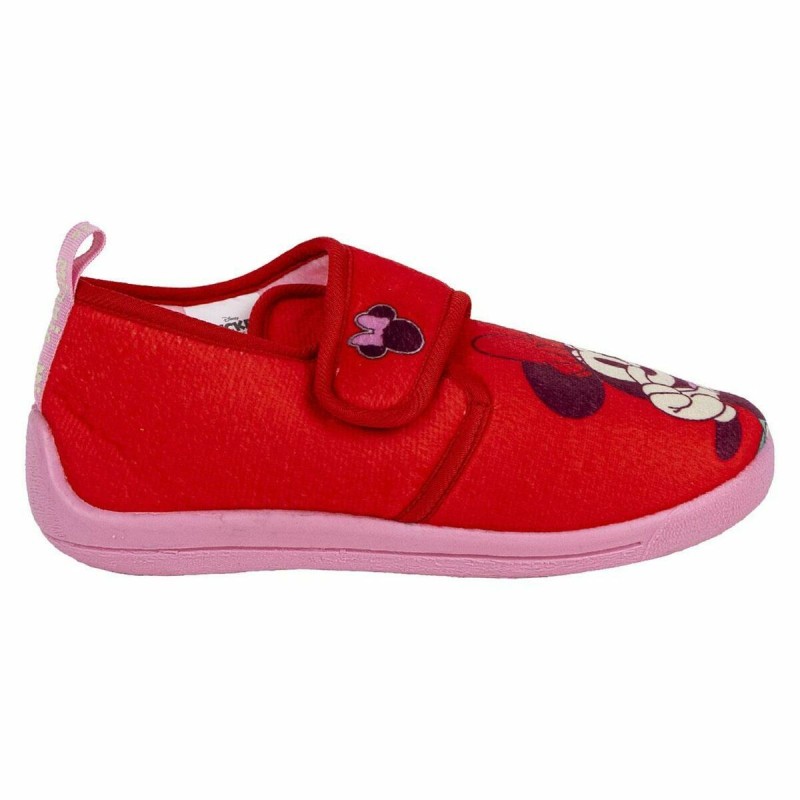 Chaussons Minnie Mouse Rouge Velcro