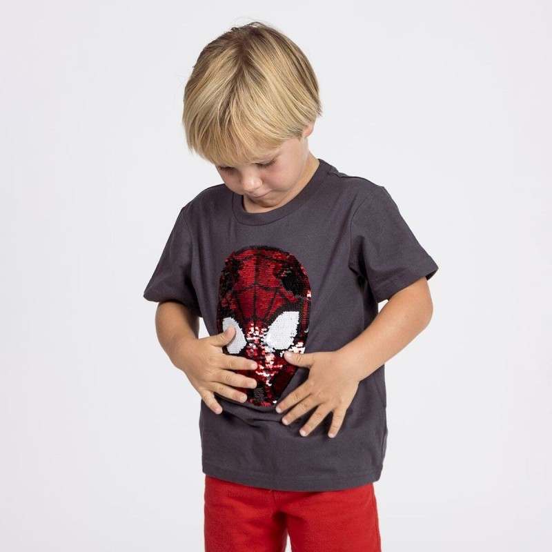 T shirt à manches courtes Enfant Spider-Man Gris foncé